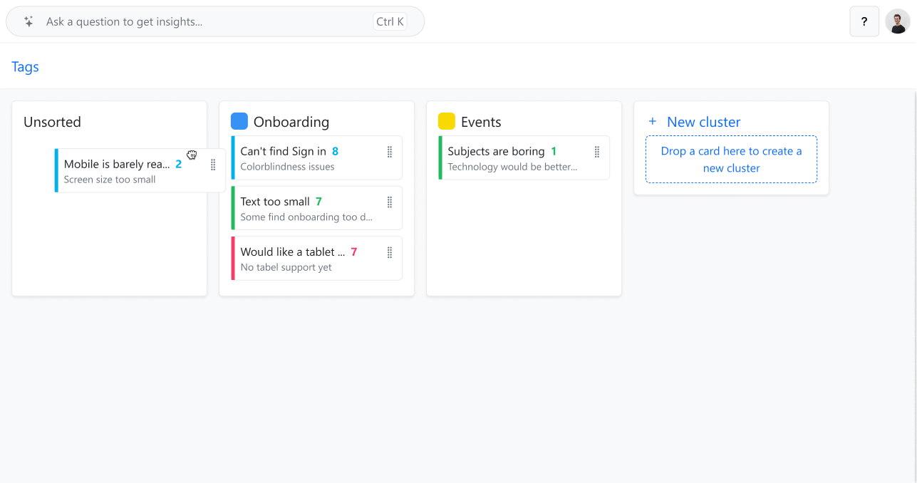 Affinity diagram in Qanda